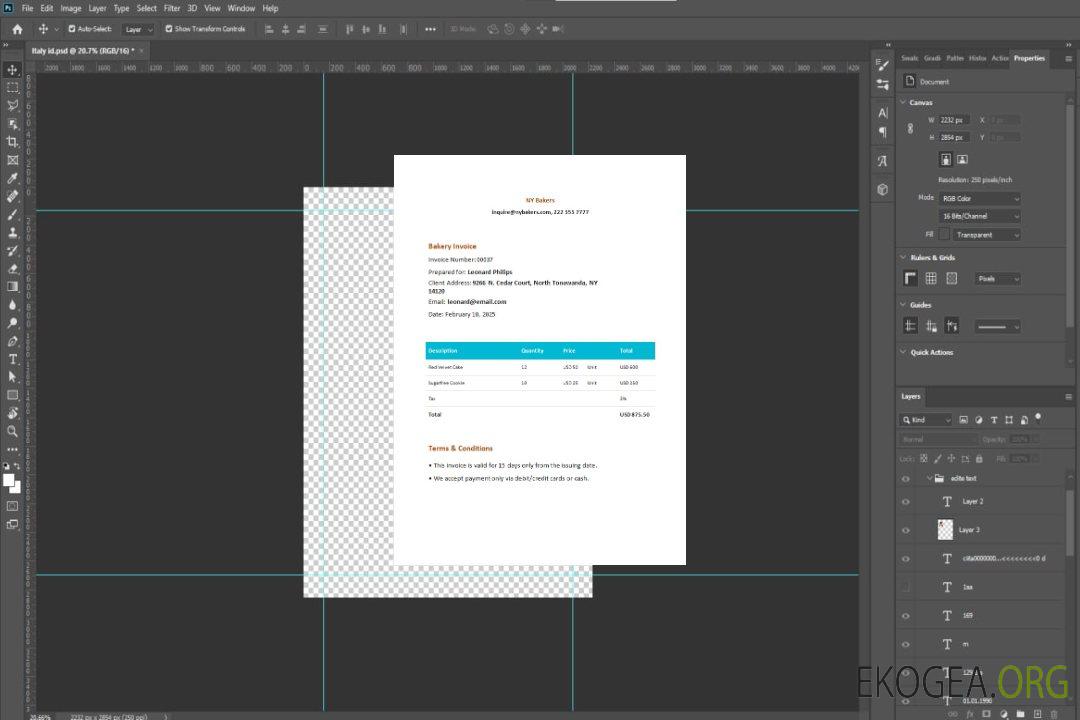 Facture de boulangerie template Facture de boulangerie template